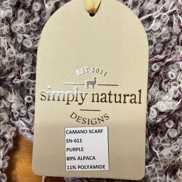 095.  Lavender and white blend Alpaca Wool Scarf with Fringe - Picture 2 of 5